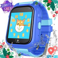 YENISEY Kids Waterproof Smart Watch Phone - Children GPS LBS Tracker Watch with Call Talkie Walkie Games Sports Pedometer Health Fitness Watch for Boys Girls (Blue)