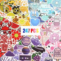 Askont Cute Vinyl Stickers Pack 244 pcs Great Mix Stickers for Hydro Flask Water Bottles Waterproof,Aesthetic,Trendy for Teens,Outdoor,Water Bottles (Colorful)