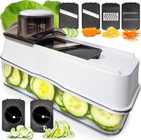 Fullstar Mandoline Slicer Spiralizer Vegetable Slicer - Veggie Slicer 6-in-1 Mandoline Food Slicer with Julienne Grater - Cheese Slicer V Slicer Mandoline Cutter - Vegetable Cutter Zoodle Maker