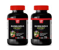 Immune Support and Sleep - ASHWAGANDHA Extract Complex 770MG with Astragalus PANAX Ginseng MACA Root - ashwagandha for Testosterone - 2 Bottles 120 Capsules
