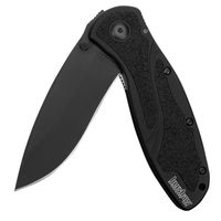 Kershaw Blur Black (1670BLK) Everyday Carry Pocketknife with 3.4" Stainless Steel Drop Point Blade, DLC Coated Handle Features SpeedSafe Assisted Opening, Lanyard Hole, Reversible Pocketclip; 3.9 OZ