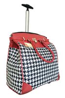 Trendy Flyer Computer/Laptop Rolling Bag 2 Wheel Case Houndstooth Red