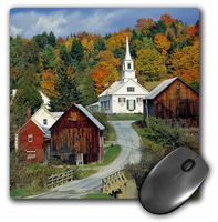 3dRose LLC 8 x 8 x 0.25 Inches Mouse Pad, USA, Vermont, Waits River, Autu Village, RIC Ergenbright (mp_95046_1)
