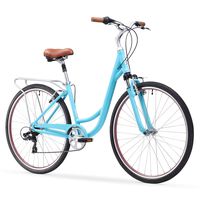sixthreezero Body Ease Women's 7-Speed Comfort Bike with Rear Rack, 26" Wheels/ 17" Frame, Teal, 17"/One Size