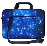 Meffort Inc 17 17.3 inch Canvas Laptop Shoulder & Hand Carrying Bag Case with Side Protection - Galaxy Stars