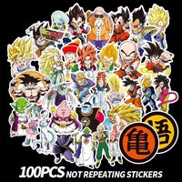 Anime Laptop Stickers Waterproof Sticker Decal for Skateboard MacBook Pad Motorcycle Bicycle Graffiti Luggage Stickers Pack (Dragon Ball - 100Pcs, Anime)
