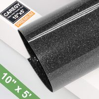 Glitter 10Inx5ft Black Heat Transfer Vinyl Roll(HTV) for T-Shirt Clothing Garment Bags