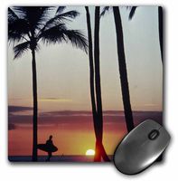 3dRose LLC 8 x 8 x 0.25 Inches Mouse Pad, Surfer at Sunset Oahu Hawaii Douglas Peebles (mp_89736_1)