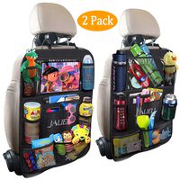 JALIELL Car Back Seat Organizer for Kids Car Organizer with 10' Touch Screen Tablet Holder + 9 Storage Pockets Car Back Seat Protector Car Travel Accessories for Toddlers Toys (2 Pack)