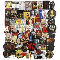 ONE Punch-Man Laptop Stickers 70Pcs Pack, Anime Cartoon Water Bottle Travel Case Computer Wall Skateboard Motorcycle Phone Bicycle Luggage Guitar Bike Stickers Decal