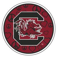 Craftique South Carolina Decal PEACE LOVE C GAMECOCK DECAL 4"