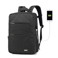 KAYOND Business Laptop Backpack, Water-resistent College School Backpack, Eco-friendly Travel Shoulder Bag/USB Charging Port Fits Under 15.6" Laptop & Notebook (Black)