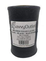 SavvyOutlet Black Waxed Lacing Tape 500 Yard Spool