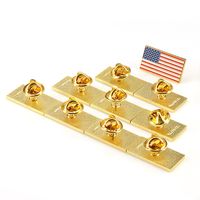TONOS 10 Rectangle American Flag Pins Amercian Lapel Pins -The Stars and Stripes Lapel Pin-10 Pack