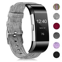 Humenn Bands Compatible with Fitbit Charge 2, Breathable Woven Fabric Quick Replacement Wristband Straps, Women Men