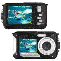 Waterproof Digital Camera FHD 1080P Underwater Camera 24.0MP Waterproof Camera Selfie Dual Screen Point and Shoot Underwater Digital Camera (Black)