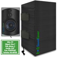2 (Two) Mid Size Outdoor Speaker Covers - Protection & Storage Bags fit Klipsch Kho-7, Polk Atrium 5, Herdio 5.25" & Pyle 5.25 Bluetooth Speakers - (MAX Size: Height 10.4" X Width 6.7" X Depth 8.3")
