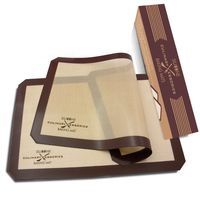 Baking Mat - High Grade Silicone Sheet Replaces Parchment Paper - Half Sheet Size 16.5x11.5 Inches - Set of 2 Non Stick - Espresso