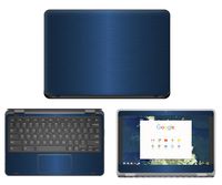 Decalrus - Protective Decal for Dell ChromeBook 11-3180 (11.6" Screen) Laptop Blue Texture Brushed Aluminum Skin Skins Decal for case Cover wrap BAdellChrmbk11_3180Blue