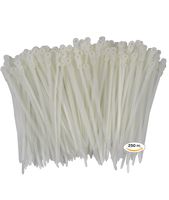 250 Premium Heavy Duty 6 Inch Mount Hole Zip Ties | White Nylon Mount Hole Cable Ties | XGS Mount Hole Wire Ties by APTronix (6 Inch, White)