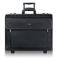Solo New York Herald Rolling Catalog Case with Padded Laptop Compartment that fits up to 16 inch laptop, Equipped with Dual Combination Locks and Two Wheeled Hard Sided Catalog Case for Men and Women, Black