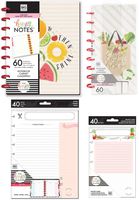 MAMBI Classic Happy Notes Foodie Notebook, Foodie Half Sheet Notebook, Recipe Cards, Recipe Note Paper - 4 Items