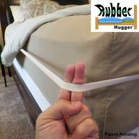 THE RUBBER HUGGER - The Bed Sheet Holder Band - NEW Approach For Keeping Your Sheets On Your Mattress - No Sheet Straps, Sheet Clips, Grippers, or Fasteners. (Medium Size For Queen Mattress)