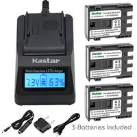Kastar Fast Charger Kit and Battery (3-Pack) for Canon NB-2L NB-2LH and Canon PowerShot G7 G9 S30 S40 S45 S50 S60 S70 S80 DC410 DC420 VIXIA HF R10 HF R100 HF R11 EOS 350D 400D Digital Rebel XT Xti