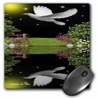 3dRose LLC 8 x 8 x 0.25 Inches Silent Surrender Bird Dove Art Mouse Pad (mp_6563_1)