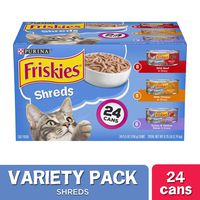 Purina Friskies Gravy Wet Cat Food Variety Pack, Shreds Beef, Chicken and Turkey & Cheese Dinner - (24) 5.5 oz. Cans