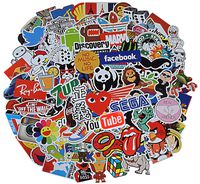 Stickers Pack Cool, 100 Pcs Vinyl Waterproof Stickers, for Laptop Luggage Guitar Phone Skateboard Car Motorcycle Bicycle Water Bottles Sticker (E)