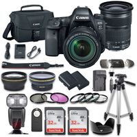 Canon EOS 6D Mark II DSLR Camera Bundle with Canon EF 24-105mm f/3.5-5.6 is STM Lens + 2pc SanDisk 32GB Memory Cards + Premium Accessory Bundle Kit (19 Items)