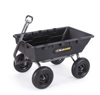 Gorilla Carts GOR10-16 Super Heavy Duty Poly Dump Cart, 1,500-pound Capacity, Black