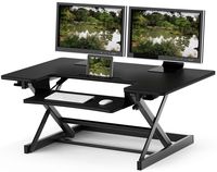 SHW 36-Inch Height Adjustable Standing Desk Sit to Stand Riser Converter Workstation, Black