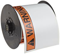Brady B30-25-595-ANSIWA 4" Height x 6" Width, B-595 Indoor/Outdoor Vinyl, Black/Orange BBP31 Pre-Printed Pre-Cut Labels Tape with Sign Headers, 175 per Roll