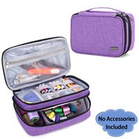 Luxja Sewing Accessories Organizer, Double-Layer Sewing Supplies Organizer for Needles, Scissors, Measuring Tape, Thread and Other Sewing Tools (NO Accessories Included), Medium/Purple
