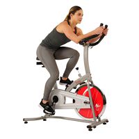 Sunny Health & Fitness Indoor Exercise Stationary Bike with Digital Monitor, 22 LB Chromed Flywheel (Felt Resistance)