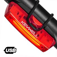 KEYWELL Bike Tail Light - Rear Bike Light USB Rechargeable Super Bright Led Red Bicycle Taillight with 6 Setting Fits on Any Road Bikes for Cycling Safety Flashlight