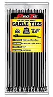 Pro Tie B8FTPM100 8-Inch Fir Tree Push Mount Cable Tie, UV Black Nylon, 100-Pack