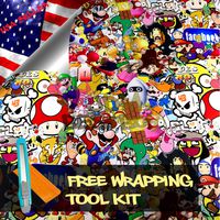 Free Tool Kit Mao JDM Bomber Anime Graffiti Cartoon Car Auto Laptop Vinyl Wrap Sticker Decal Film Sheet - 60"X180"