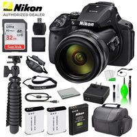 Nikon COOLPIX P900 Digital Camera (26499) with Battery Bundle - Includes SanDisk 32GB SD Card + Replacement Battery EN-EL23 (2CT) + 12" Gripster Tripod + More 1