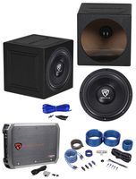 Rockville W12K6D2 V2 12" 2400w Car Subwoofer+Sealed Box+Mono Amplifier+Amp Kit