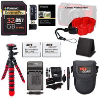 TG-6 2X Replacement Battery & Charger Bundle for Olympus TG4 TG5 & TG6 Includes 32GB High Speed SD Card, 12" Tripod, Camera Case, Float Strap + More