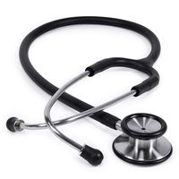 GreaterGoods Dual-Head Stethoscope, Classic Design for Routine Physical Assessing Basic Heart and Lung Examinations (Black Steel)