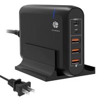 USB-C Charging Station, 96W PD 3.0 USB Type C Wall Charger Power Adapter with 3-Ports Quick Charge 3.0 USB Compatible MacBook Pro/Air 2018, HP Spectre, Dell XPS, iPhone