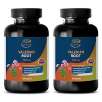 Blood Pressure Support Supplement - Valerian Root Extract 125MG - Valerian Super Calm - 2 Bottles 200 Capsules