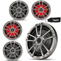Infinity - Two Pairs of 622MLT Marine 6.5 Inch LED Coaxial Speakers & A 1022MLT 10 Inch Marine LED Subwoofer - Titanium