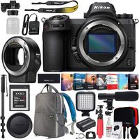 Nikon Z6 Mirrorless FX-Format Full-Frame 4K Ultra HD Camera Body (1595) Mount Adapter FTZ for F-Mount and 120GB Memory Card Deco Gear Backpack Accessory Kit Microphone Software Bundle