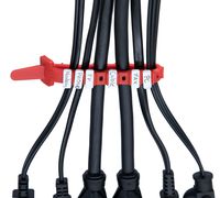Reusable Multi-Purpose CABLE TIES with Identification Labels - Set of: 8 Straps, 40 Pins & 45 Labeling Stickers- for Fastening, Separating and Labeling Wires, Cords, Hook and Loop Cable Organizer