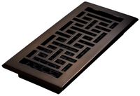 Decor Grates, Rubbed Bronze, AJH410-RB Oriental Floor Register, 4 10-Inch, 4 x 10